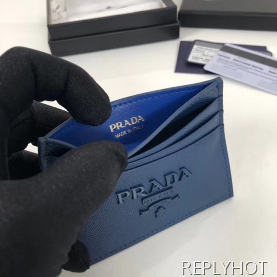 프라다 2020 사피아노 여성용 카드 퍼스 PRAW0177,11.2CM.블루