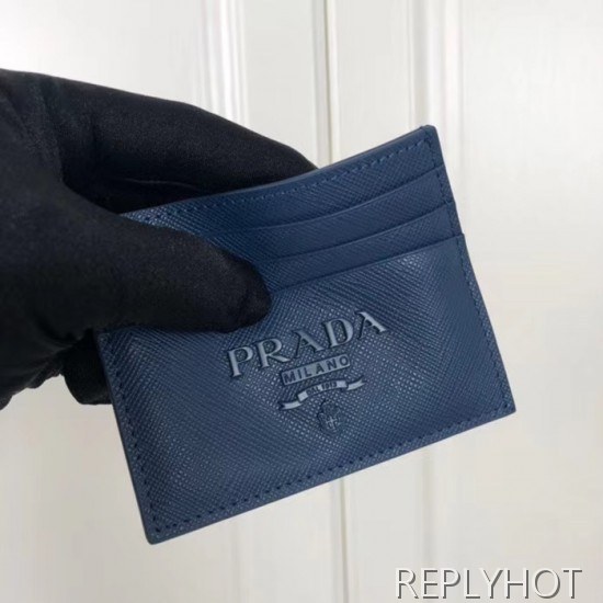 프라다 2020 사피아노 여성용 카드 퍼스 PRAW0177,11.2CM.블루