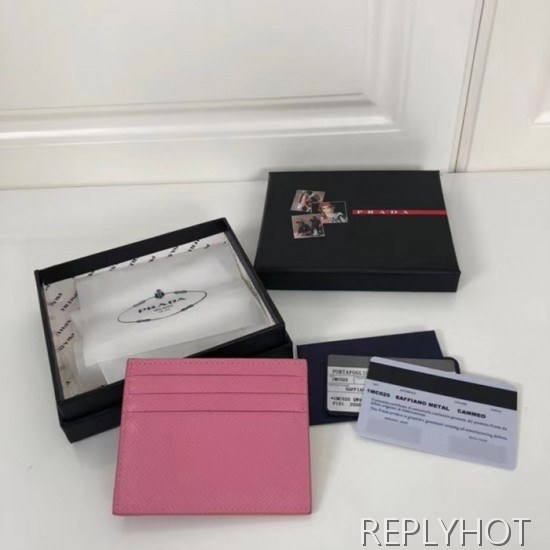 프라다 2020 사피아노 여성용 카드 퍼스 PRAW0176,11.2CM.핑크