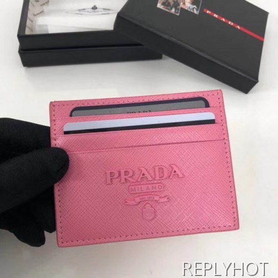 프라다 2020 사피아노 여성용 카드 퍼스 PRAW0176,11.2CM.핑크