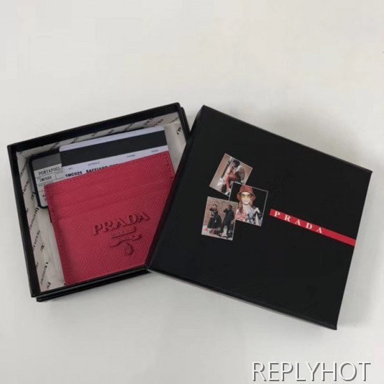 프라다 2020 사피아노 여성용 카드 퍼스 PRAW0175,11.2CM.핫핑크