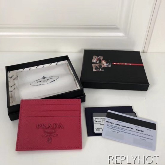 프라다 2020 사피아노 여성용 카드 퍼스 PRAW0175,11.2CM.핫핑크