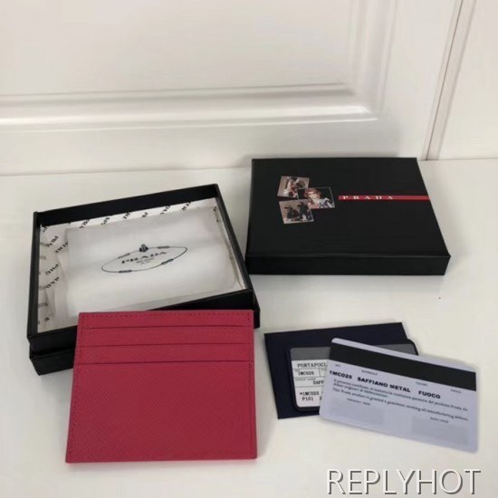 프라다 2020 사피아노 여성용 카드 퍼스 PRAW0175,11.2CM.핫핑크