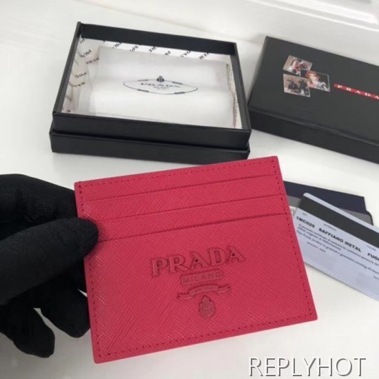 프라다 2020 사피아노 여성용 카드 퍼스 PRAW0175,11.2CM.핫핑크