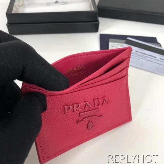 프라다 2020 사피아노 여성용 카드 퍼스 PRAW0175,11.2CM.핫핑크