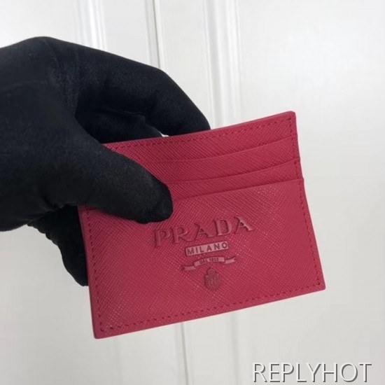 프라다 2020 사피아노 여성용 카드 퍼스 PRAW0175,11.2CM.핫핑크