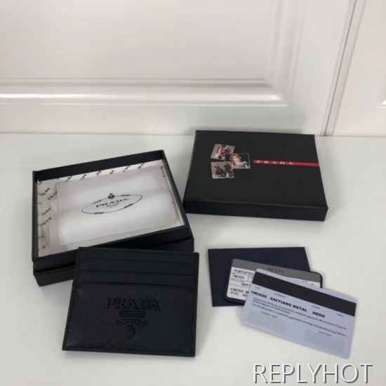 프라다 2020 사피아노 여성용 카드 퍼스 PRAW0174,11.2CM.블랙