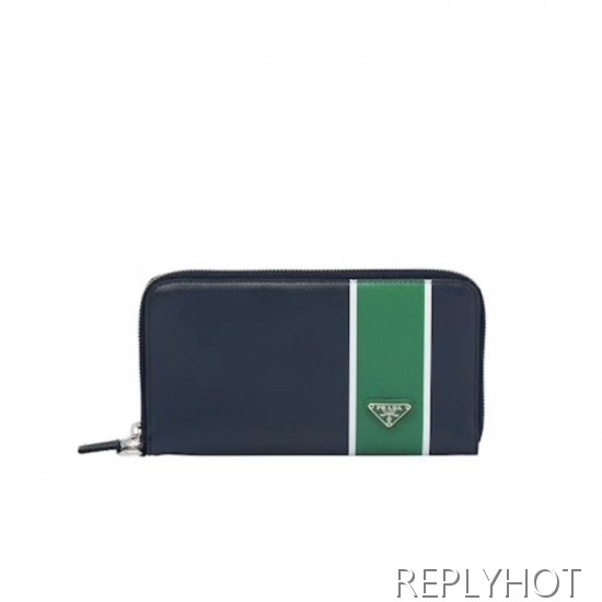 Prada 2020 Saffiano Mens Zip Round Wallet, 2ML028
