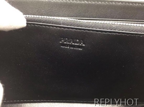 Prada 2020 Saffiano Mens Zip Round Wallet, 2ML317