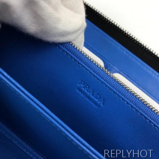 Prada 2020 Saffiano Mens Zip Round Wallet, 2ML317