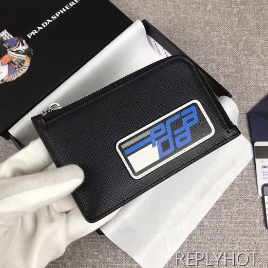 프라다 2020 사피아노 남여공용 카드 퍼스 PRAW0146,13CM.블랙