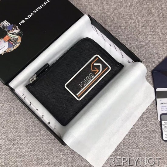 프라다 2020 사피아노 남여공용 카드 퍼스 PRAW0145,13CM.블랙
