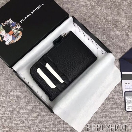 프라다 2020 사피아노 남여공용 카드 퍼스 PRAW0145,13CM.블랙