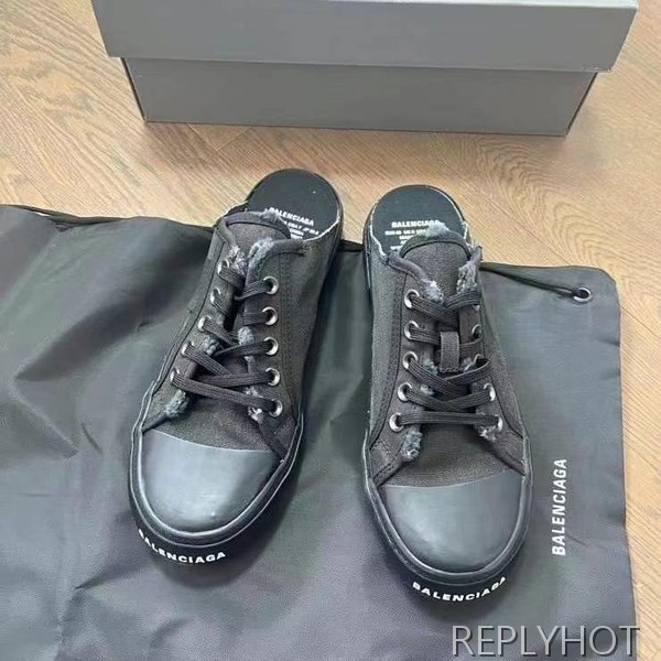 발렌시아가 2025 올블랙 파리스 뮬 샌들 슬리퍼