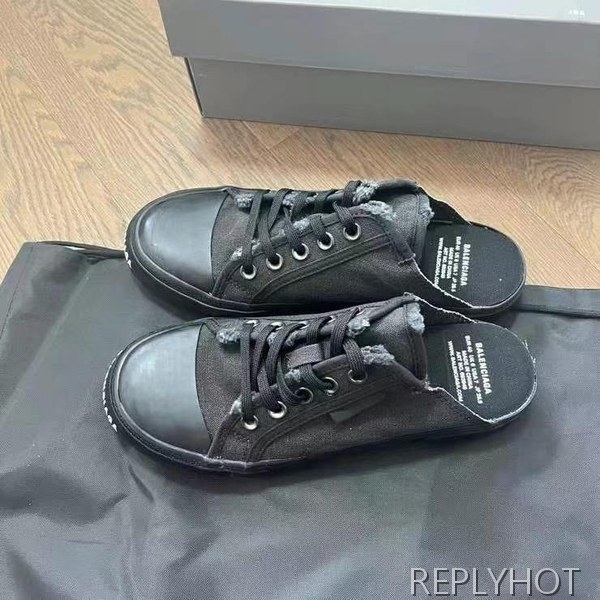 발렌시아가 2025 올블랙 파리스 뮬 샌들 슬리퍼