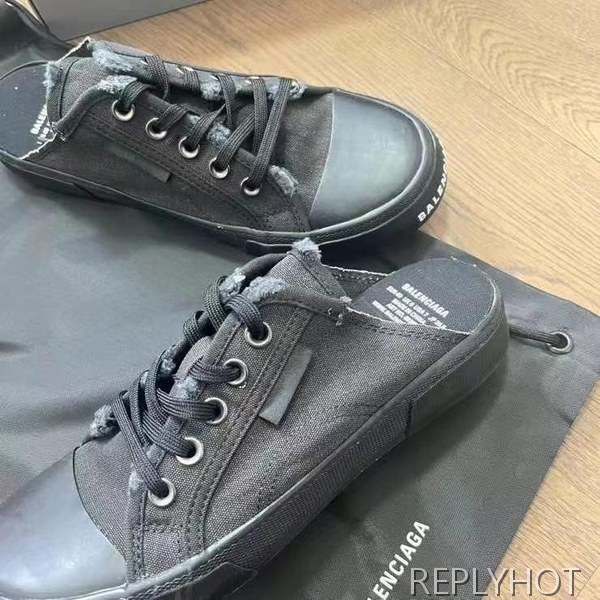 발렌시아가 2025 올블랙 파리스 뮬 샌들 슬리퍼