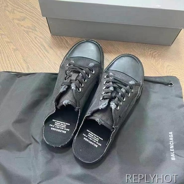 발렌시아가 2025 올블랙 파리스 뮬 샌들 슬리퍼