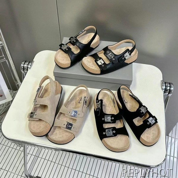 발렌시아가 2025 scholl 플랫 글레디에이터 뮬 샌들 슬리퍼 신발