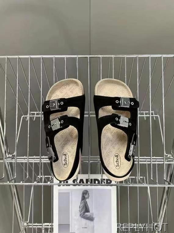 발렌시아가 2025 scholl 플랫 글레디에이터 뮬 샌들 슬리퍼 신발