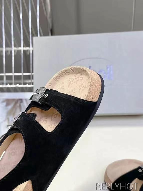 발렌시아가 2025 scholl 플랫 글레디에이터 뮬 샌들 슬리퍼 신발