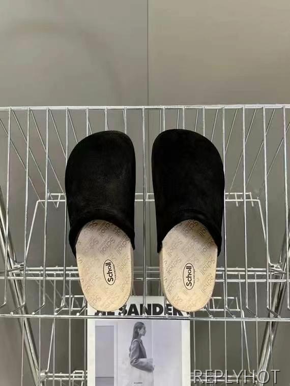 발렌시아가 2025 scholl 스웨이드 뮬 샌들 슬리퍼 신발