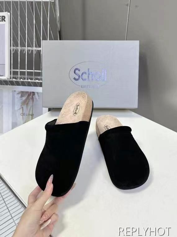 발렌시아가 2025 scholl 스웨이드 뮬 샌들 슬리퍼 신발