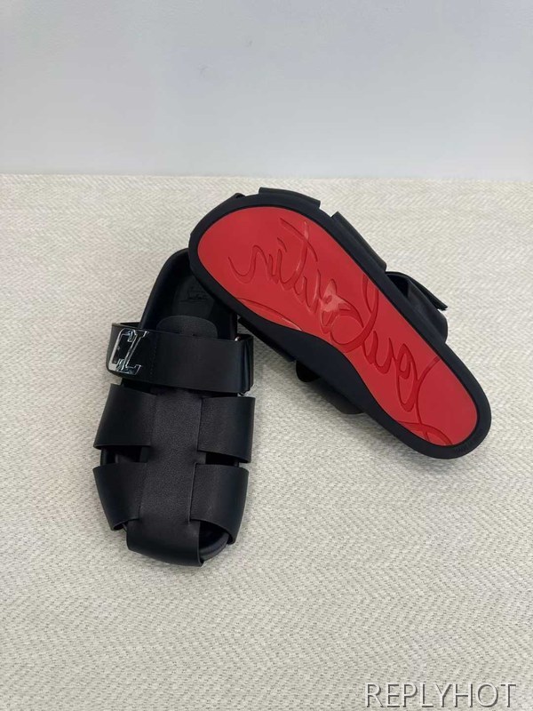 루부탱 2025 ABUBIZZ 로고 레더 피셔맨 1097024 샌들 슬리퍼 신발