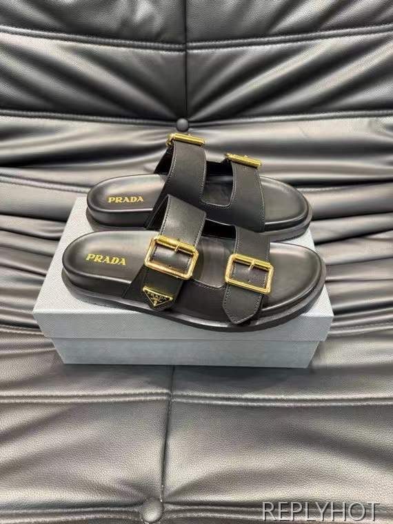 프라다 2025 버클 스틸사피아노 와펜 샌들 슬리퍼 신발