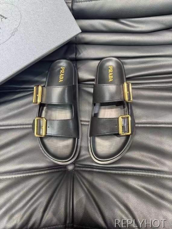 프라다 2025 버클 스틸사피아노 와펜 샌들 슬리퍼 신발