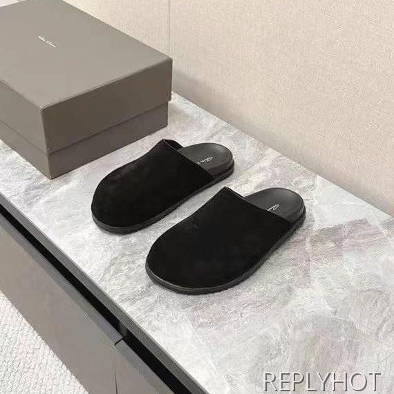 릭오웬스 2025 블랙 스웨이드 할리우드 뮬 샌들 슬리퍼 신발