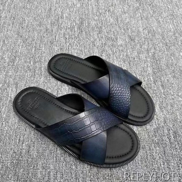 벨루티 2025 시프노스 패턴 가죽 샌들 슬리퍼 신발