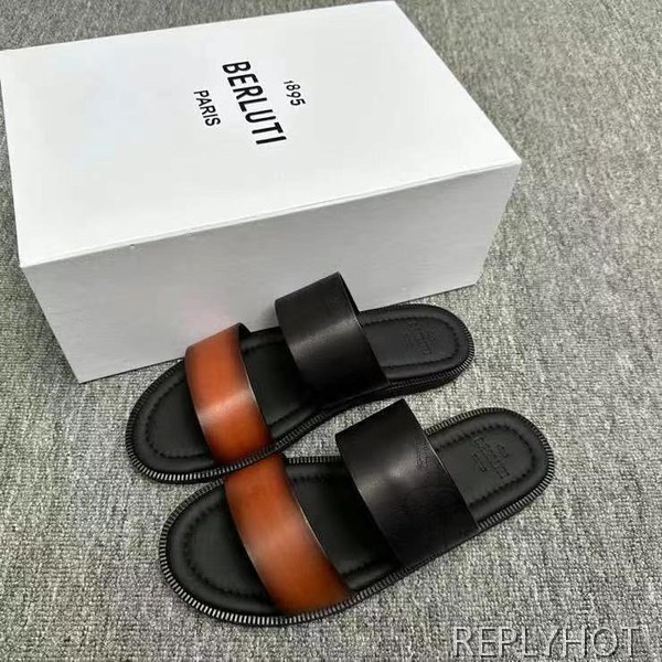 벨루티 2025 투스트랩 스크리토 가죽 샌들 슬리퍼 신발