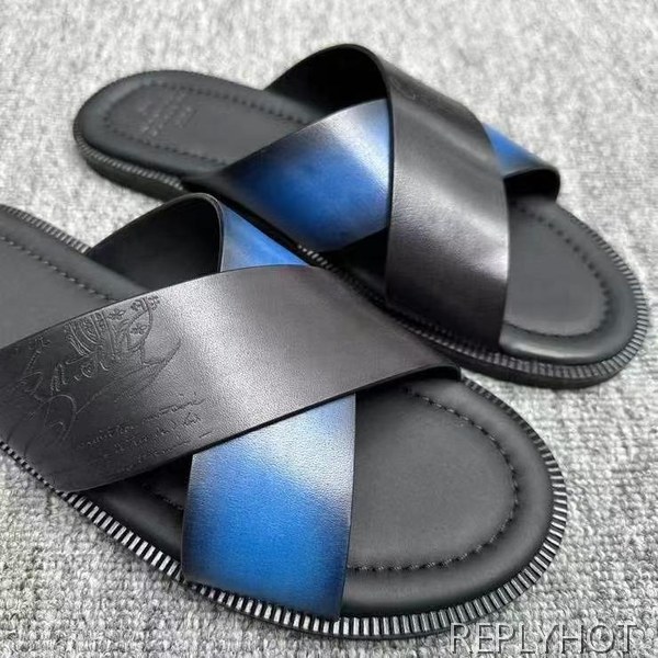 벨루티 2025 시프노스 스크리토 가죽 샌들 슬리퍼 신발