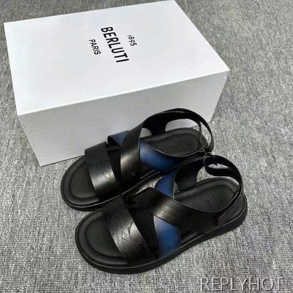 벨루티 2025  쉐도우 레더 샌들  신발