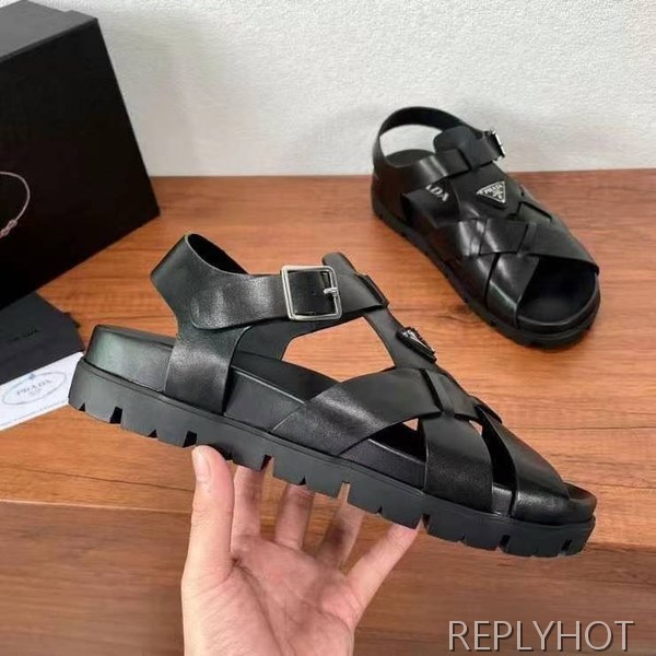 프라다 2024 스킬사피아노와펜 글레디에이터 샌들 슈즈 슬리퍼 신발