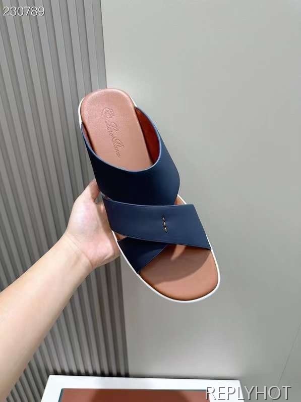 로로피아나 2024 크로스 스티치 레더 샌들 슬리퍼 슈즈 신발