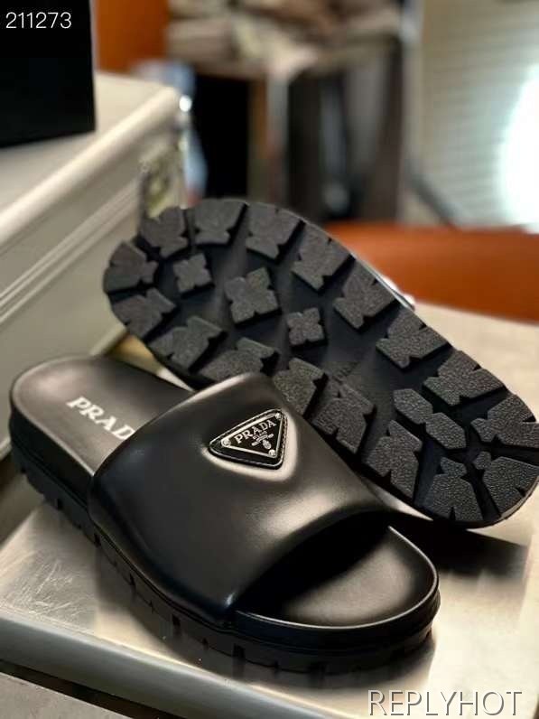 프라다 2024 스틸사피아노 와펜 뮬 샌들