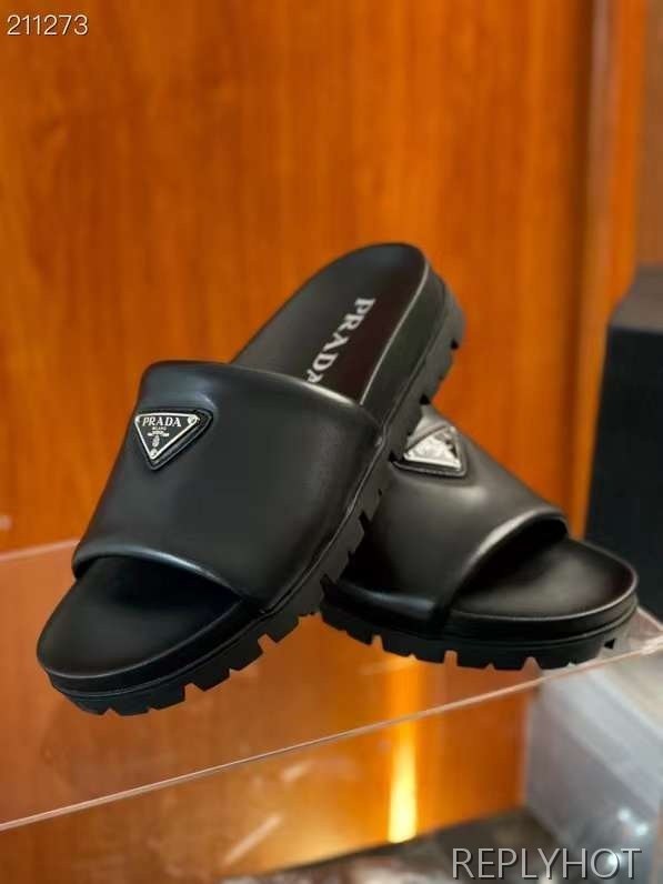 프라다 2024 스틸사피아노 와펜 뮬 샌들