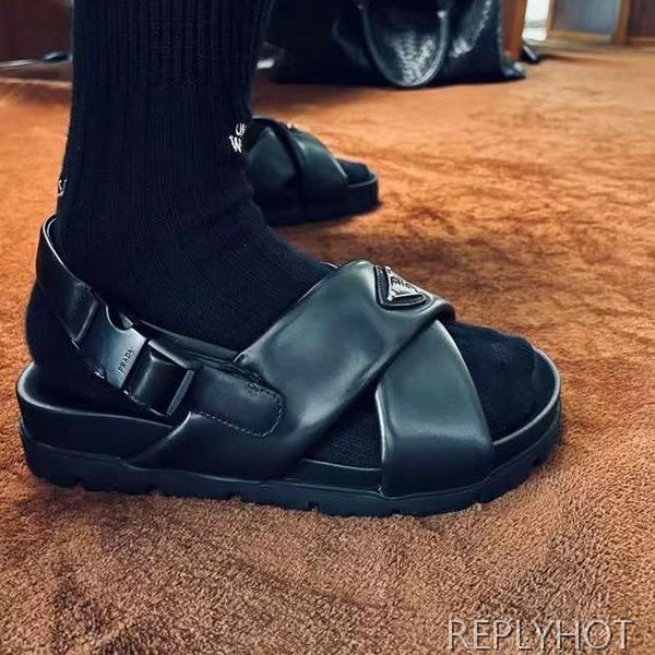 프라다 2024 스틸사피아노 와펜 x밴드 샌들