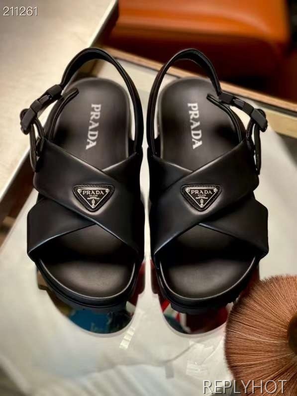프라다 2024 스틸사피아노 와펜 x밴드 샌들