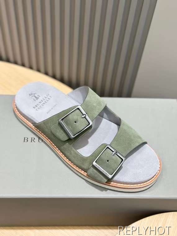 브루넬로 쿠치넬리 2024 투스트랩 샌들 슬리퍼 뮬 신발