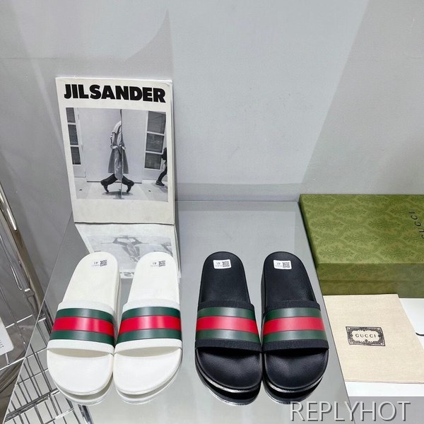 구찌 2023 그린 레드 스트라이프 샌들 뮬 슬리퍼