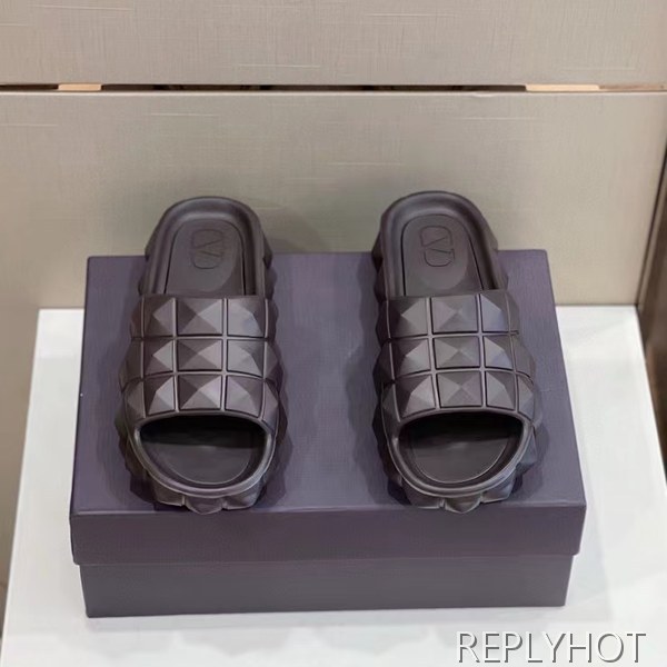 발렌티노 2022 ROMAN STUD TURTLE 슬라이드 뮬 샌들 슬리퍼