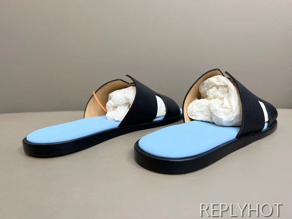 에르메스 2022 투톤 블루&블랙 이즈미르 샌들