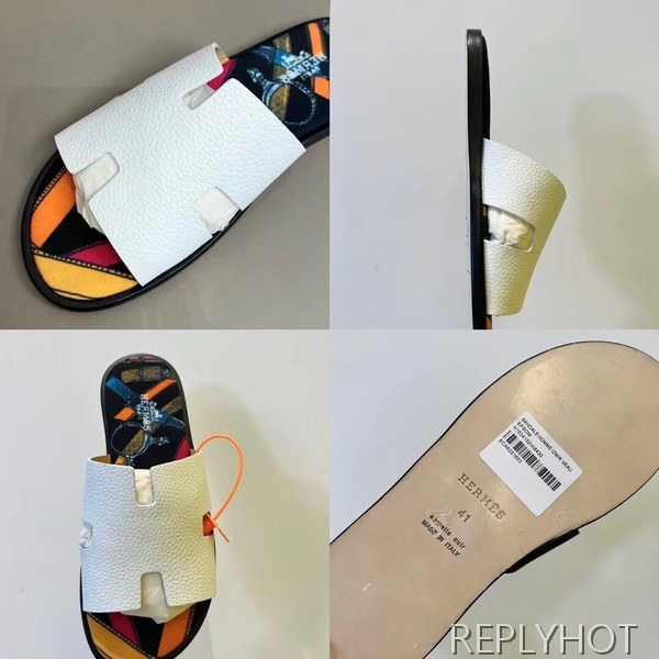 에르메스 2022 멀티패턴 화이트 이즈미르 샌들