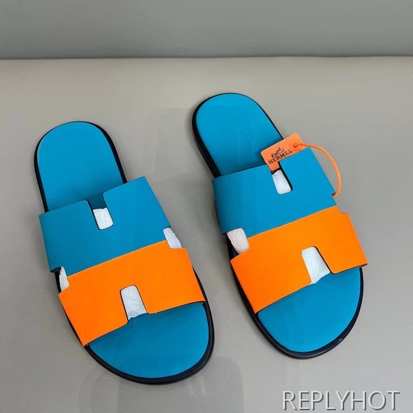 에르메스 2022 투톤 블루&오렌지 이즈미르 샌들