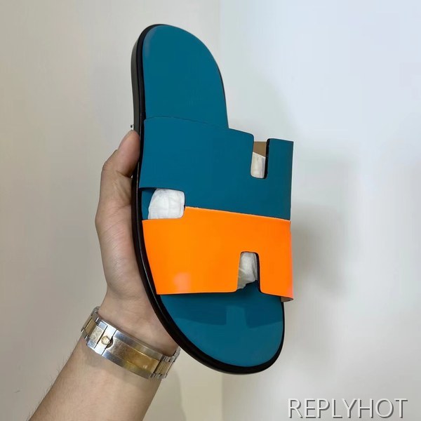 에르메스 2022 투톤 블루&오렌지 이즈미르 샌들