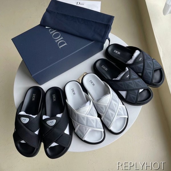 디올 2022 CD 다이아패턴 X밴드 뮬 샌들