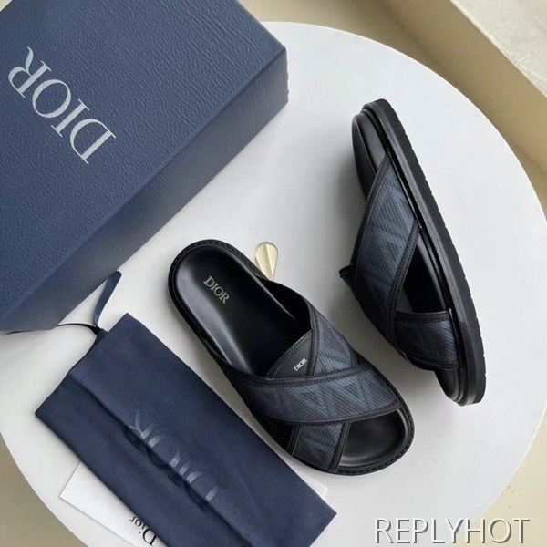 디올 2022 CD 다이아패턴 X밴드 뮬 샌들