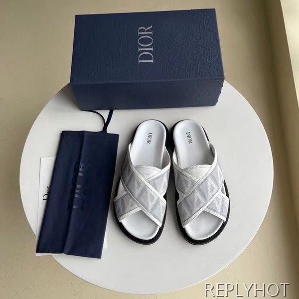 디올 2022 CD 다이아패턴 X밴드 뮬 샌들